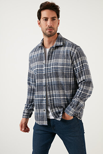 Buratti Ekose Desenli Pamuklu Regular Fit Kışlık Gömlek Erkek Gömlek 5896601