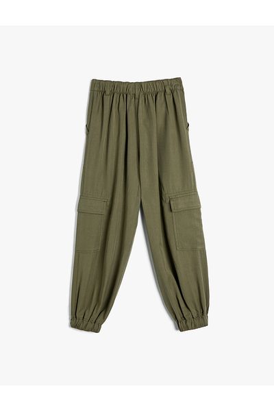 Koton Loose-Fit Jogger Pants - Cargo Pocket and Button