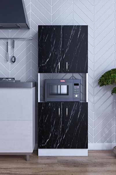 moka park avm Alt  Üst Kapaklı 4 Geniş  Raflı  Mikrodalga Fırın Dolabı Çok Am...