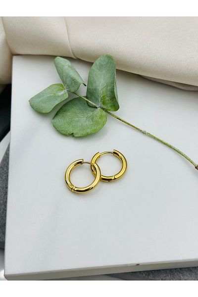 Lumiera 5 Color Changeless Gold Hoop Steel Earrings