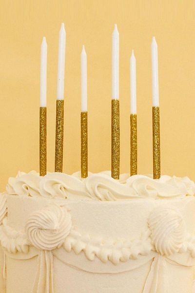 Le Mabelle Gold Glitter 12-Piece Candle Set