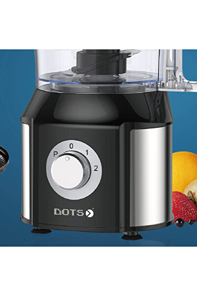 DOTS Multi-Functional Food Processor with Various Chopping Blades - 1 Liter - 550 Watt - Black