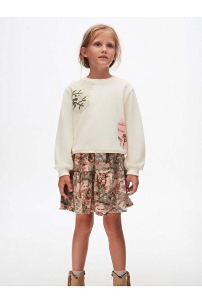 Zekids Детска памучна суитшърт с батик мотив, средна плътност