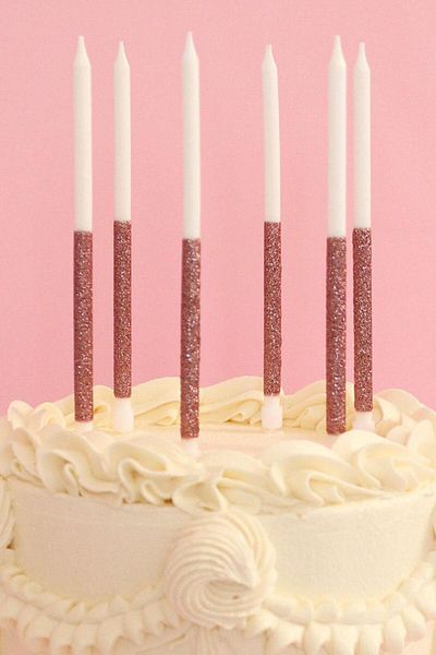 Le Mabelle Set of 12 Rose Glitter Candles
