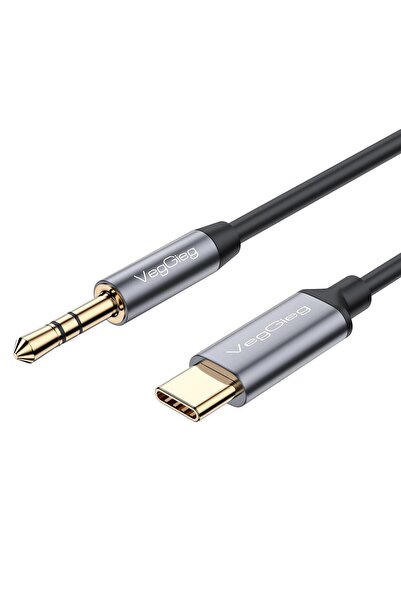 Veggieg USB Type-C to 3.5mm Aux Hi-Fi Ses Kablosu 1 Metre