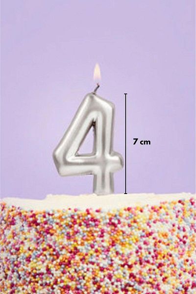 Le Mabelle Silver Number 4 Candle