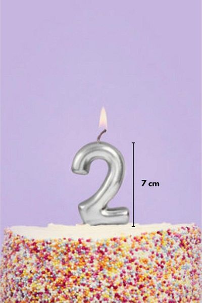 Le Mabelle Silver Number 2 Candle