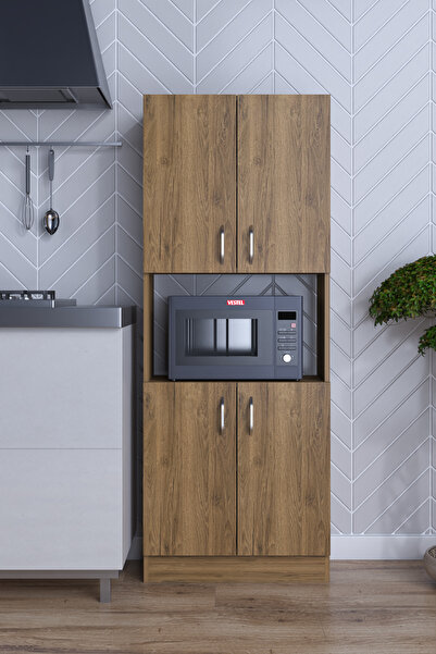 moka park avm Alt  Üst Kapaklı 4 Geniş  Raflı  Mikrodalga Fırın Dolabı Çok Am...