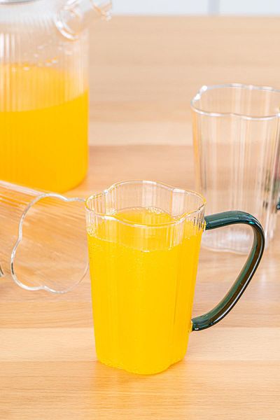 ACAR Glass Mug with Colored Handle 250 ml