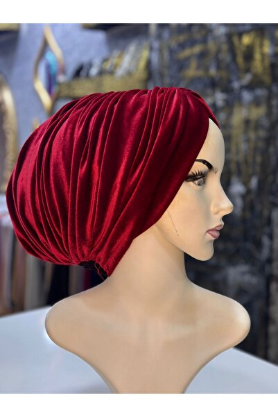 zagreus Kadın kadife kırmızı buzgülü bone