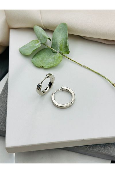 Lumiera Silver Hoop Steel Earrings 2