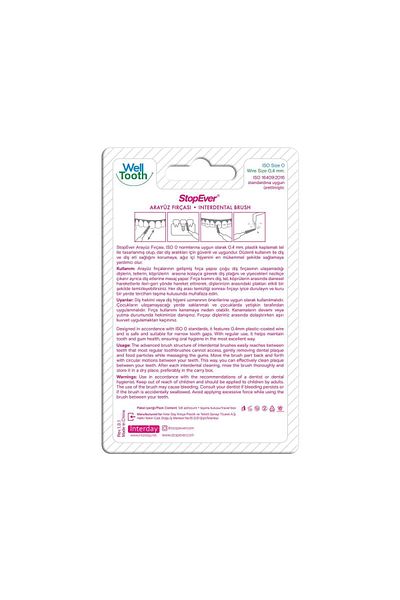 StopEver 0.4mm Pink Well Tooth Metal Interface Brush