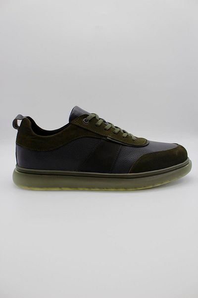 İmza Σκούρο Χακί Γνήσιο Δερμάτινο Thermo Sole Lace Up Casual Παπούτσια 1033235117