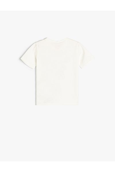 Koton Cotton Short Sleeve Dinosaur T-Shirt - Crew Neck