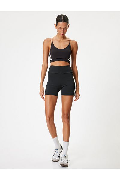 Koton Extra kurze Bias Sports Biker Leggings - Standard Taille Slim Fit