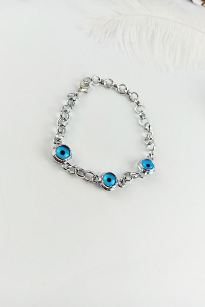 Çlk Accessories Thick Evil Eye Beaded Bracelet B250