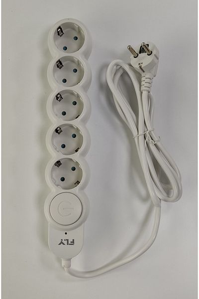 Fly 3394-01 5pcs 2m Switched Surge Protected Socket 2500w