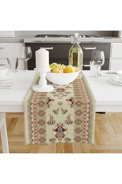 Else Dekor Husă decorativă pentru căptușeală, cu model vintage otoman, imprimată, rezistentă la pete, 40x140cm