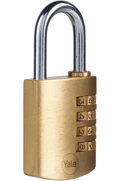 STOREMAX Y150B/40/130/1 - Combination Brass Padlock, 4-Digit Password, Steel Ring, 40 Mm, Standard Protection