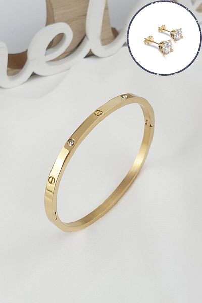 Çlk Accessories Brățară subțire cu cătușe de oțel (Oțel 316)