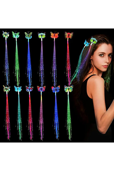 SERARES 2 Adet Led Işıklı, Kelebek Figürlü Saç Tokası (KARIŞIK RENK 2 ADET)