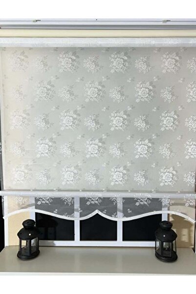 StorBurada Çift Mekanizmalı Kırık Beyaz Tül Perde ve Ekru Stor Perde STB45253...