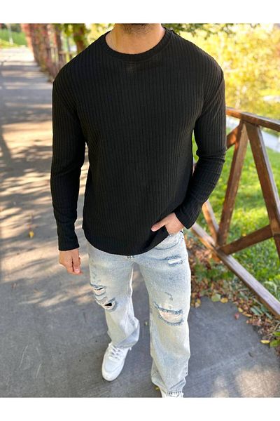 elkumoda Corded Crew Neck Cotton Sweatshirt - Long Sleeve, Soft Texture, Non-Pilling