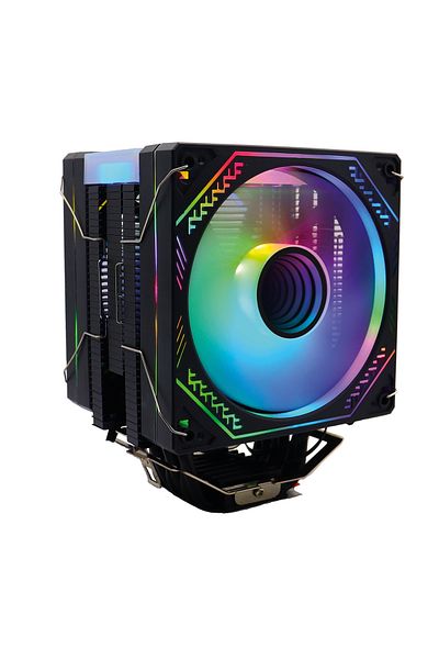 zoko Ice Pro Bp6 Black Auto Rainbow Fan Tower Processor Fan
