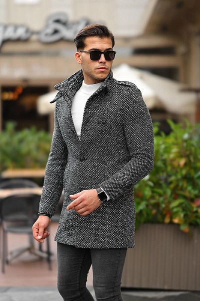 Oksit Παλτό Tuci Payson Stand Collar Slim-Fit Pocket Detailed Stamper