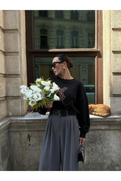 My Blog Anthracite Grace Belted Wide Leg Trousers - 300001