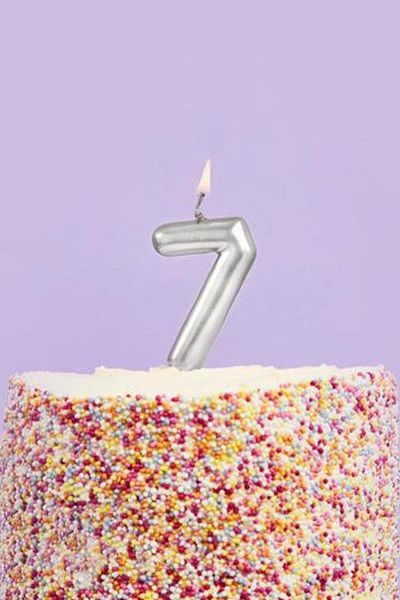 Le Mabelle Silver Number 7 Candle