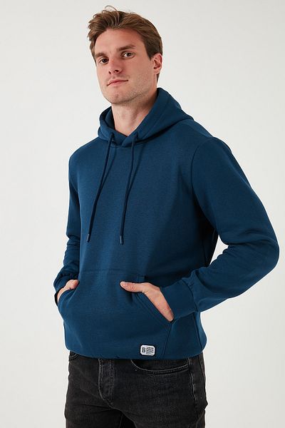 Buratti Ανδρικός ιδρώτας - Slim Fit, με κουκούλα, τσέπη καγκουρό, γούνινο εσωτερικό, μαλακό ράστερ 5905281