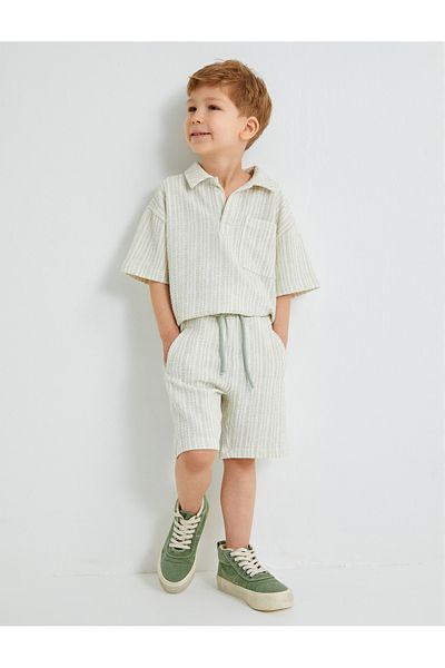 Koton Polo Neck Short Sleeve T-Shirt - Pocket Detail