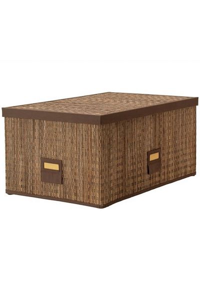 CTC Motorp 55X35X27Cm Natural Bamboo - Storage Box with Leaf Lid