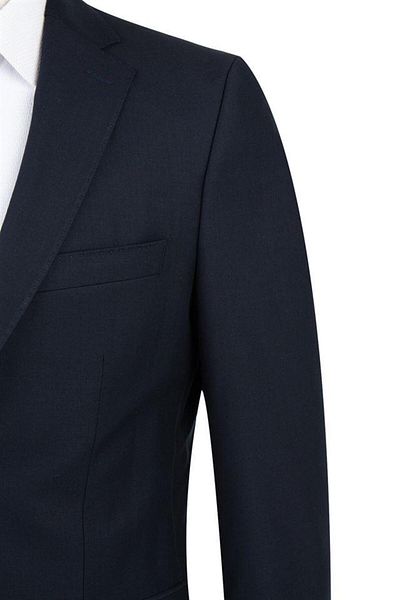 İmza Μπουφάν με μονό γιακά Navy Blue Gabardine με επένδυση 4 σταγόνων Comfort Fit Relaxed Cut 1002220005