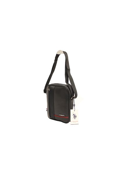 U.S. Polo Assn. حقيبة كتف من الجلد الصناعي باللون الأسود من Plevr 8419-s Us Polo Assn