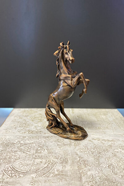 Tasarloxi Bronz Şahlanan At Heykel Biblo