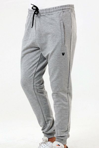 Marco Ferry Gray Melange Men's Two Thread Classic Model Pocket Cuffed Leg Large Size Sweatpants Edy5428b-g