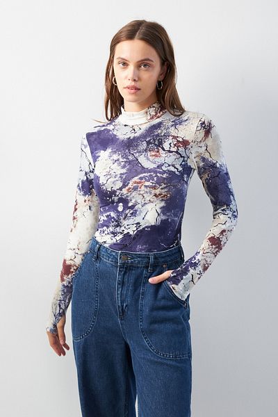 Yefrastore Purple Planet Patterned Finger Detailed Body