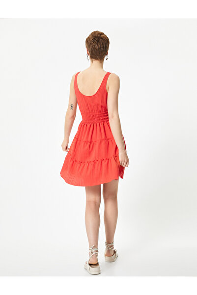 Koton Mini ruha vastag pántok fodros és Gipe részletesen gombos bélelt