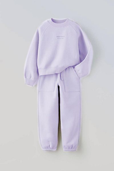 Monila New Season Unisex Children's 3 Thread Cotton Fabric Top and Bottom Set