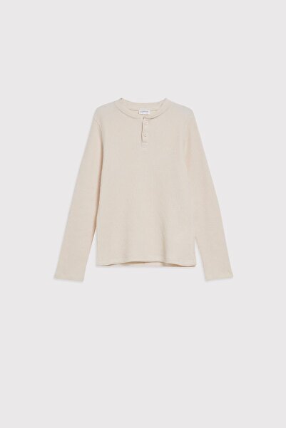 BABOKAH (Kids Boy) Düğmeli Waffle Uzun Kol T-shirt