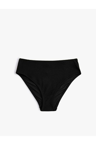 Koton Strukturiertes Bikinihöschen mit hoher Taille und Basic-Muster