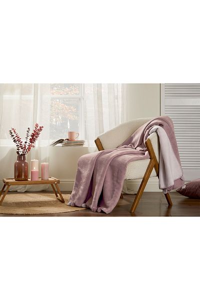 Özdilek Colorist Double Sided Cotton Blanket with Pompom 180X220 cm