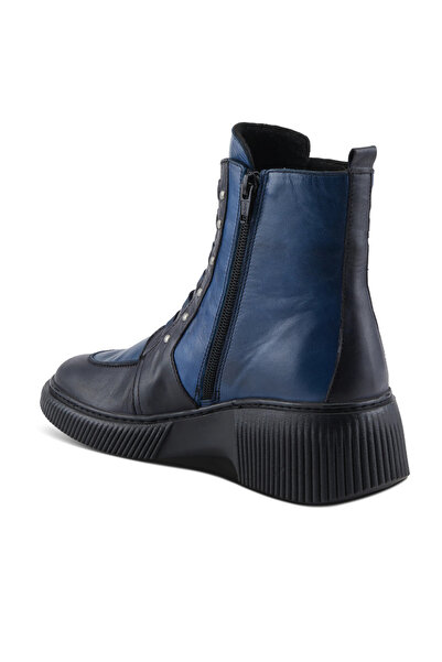 İNZE AYAKKABI Lacivert Hakiki Deri Bot- Model Adı: Kalsedon