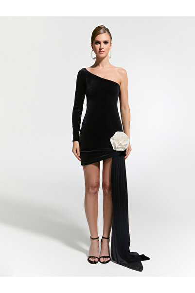 Nur Karaata Connaught Velvet Mini Elbise