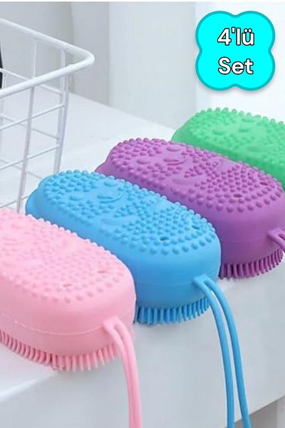 Şahane Pazar Silicone Shower Sponge Set of 4 - Shn-1056 Fma 878744