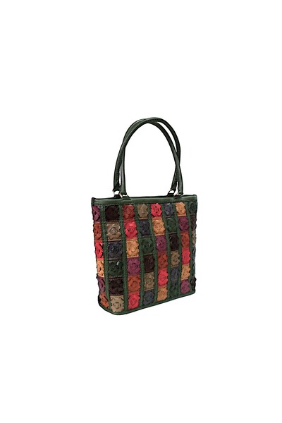 GÖN Handmade Deri Omuz Çantası (Flora Multi)