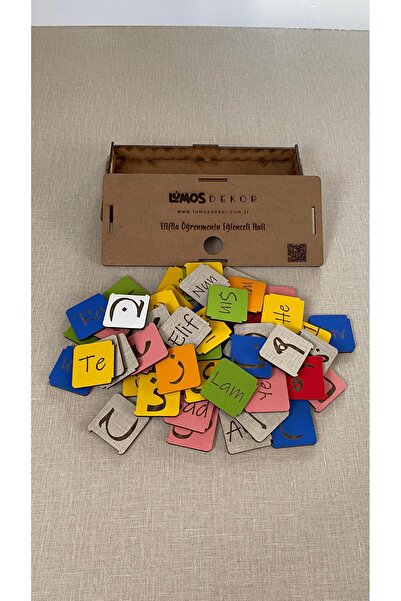 lumos dekor Wooden Elifba Educational Set Puzzle Arabic Alphabet Elif Ba