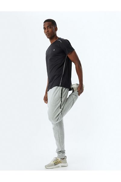 Koton Scuba Fabric - Jogger Sweatpants με τσέπες, ρίγες και βαμβακερό μείγμα